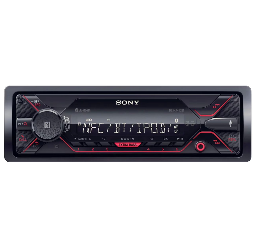 Автомагнитола SONY DSX-A410BT с Bluetooth, 1 din, 4x55 Вт, AUX и USB порт 1wire