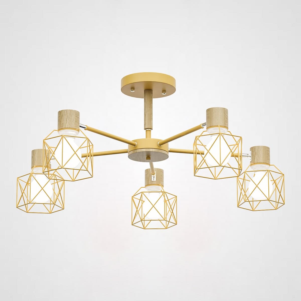 фото Потолочная люстра imperiumloft corf b3 yellow 5 lamps