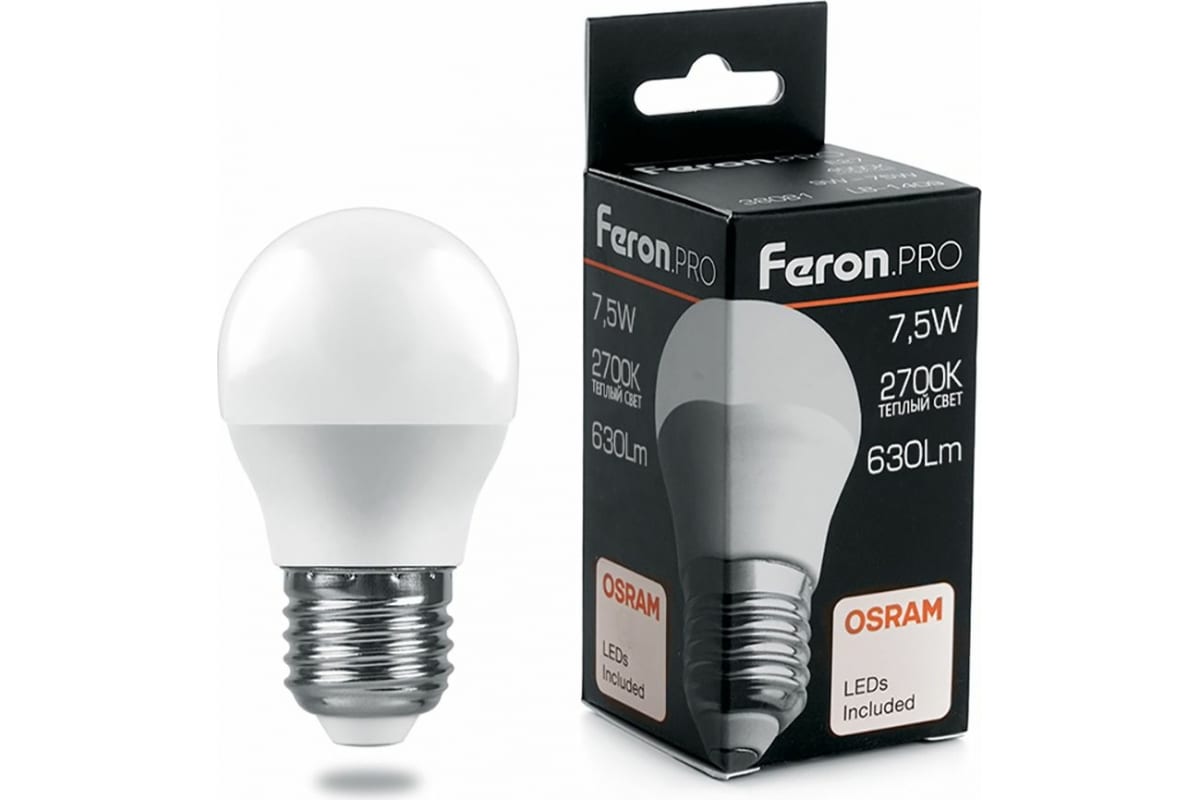 

Лампочка светодиодная Feron LB-1407, 38074, 7,5W, E27 (комплект 10 шт.)