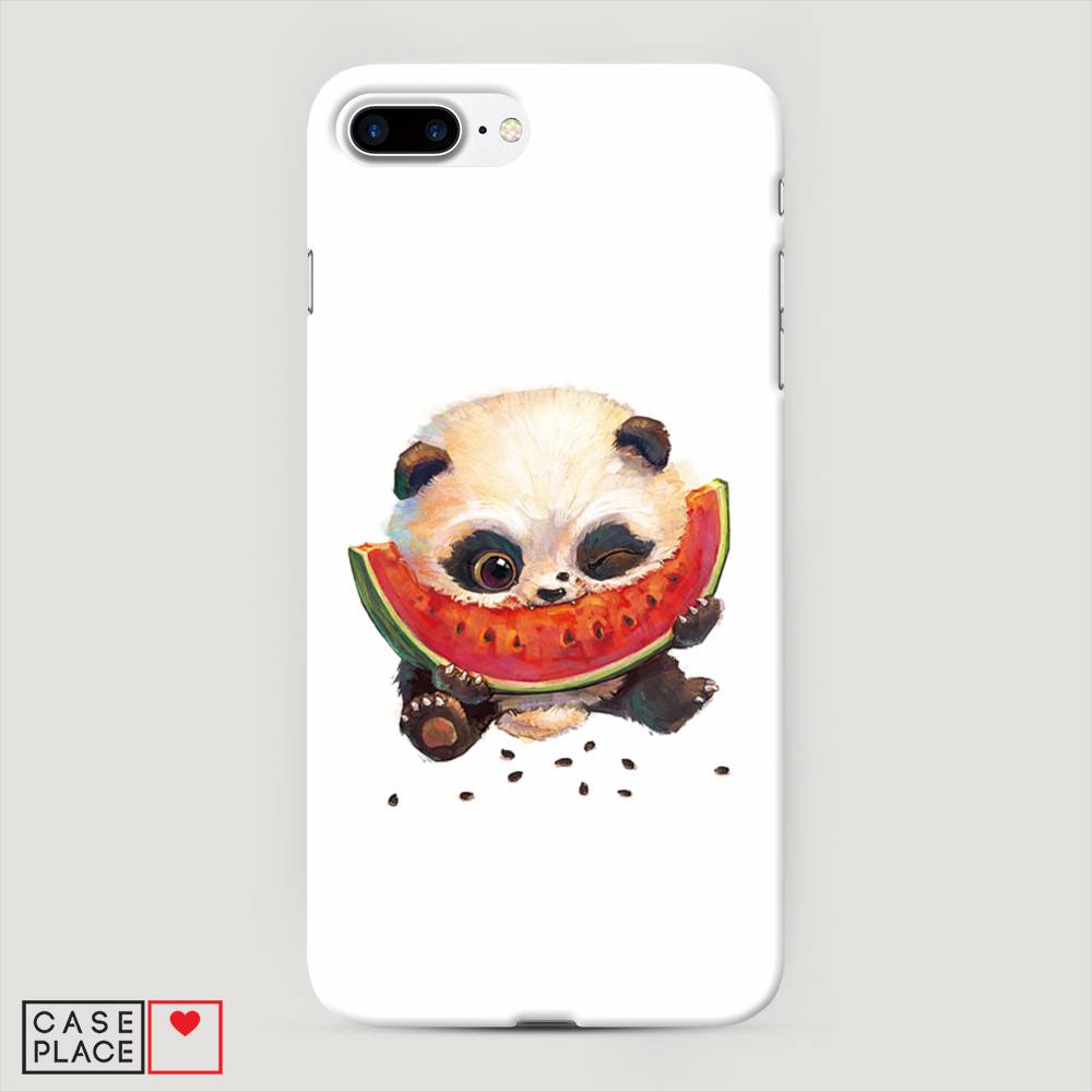 

Пластиковый чехол "Малыш панды с арбузом" на Apple iPhone 8 Plus, 10920-1