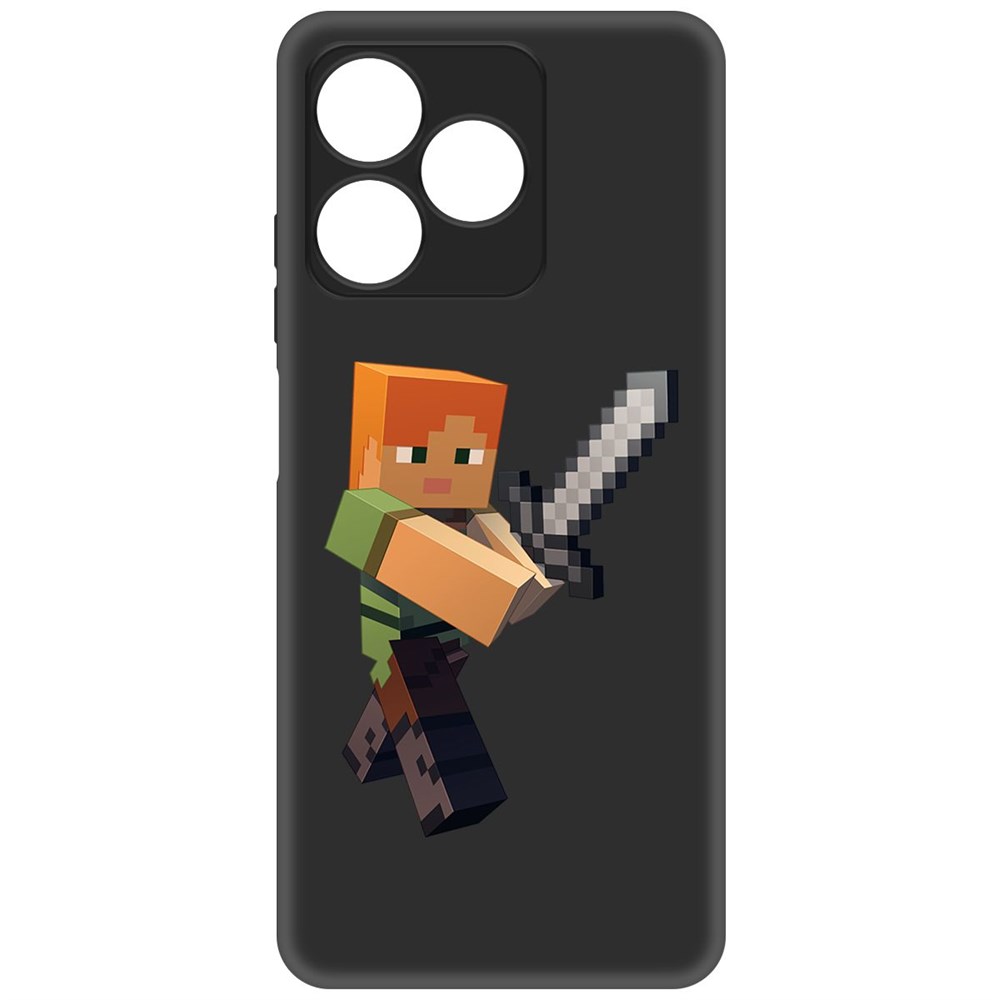 

Чехол-накладка Krutoff Soft Case Minecraft-Алекс для Realme C51 черный