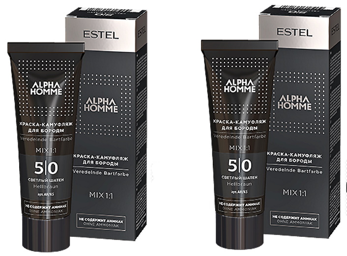 Комплект для камуфляжа бороды Estel Professional Alpha Homme 5/0 2 шт estel professional дезодорант спрей для мужчин alpha homme 100 мл
