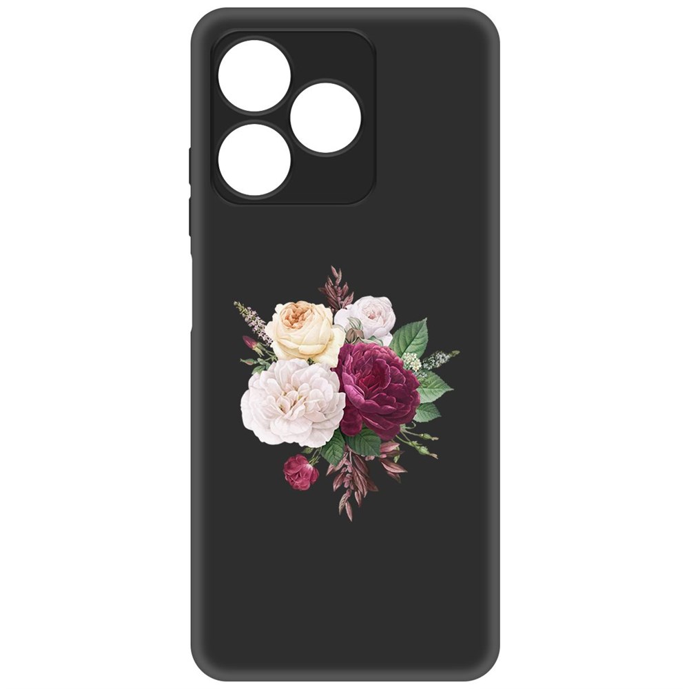 

Чехол-накладка Krutoff Soft Case Цветочная композиция для Realme C51 черный