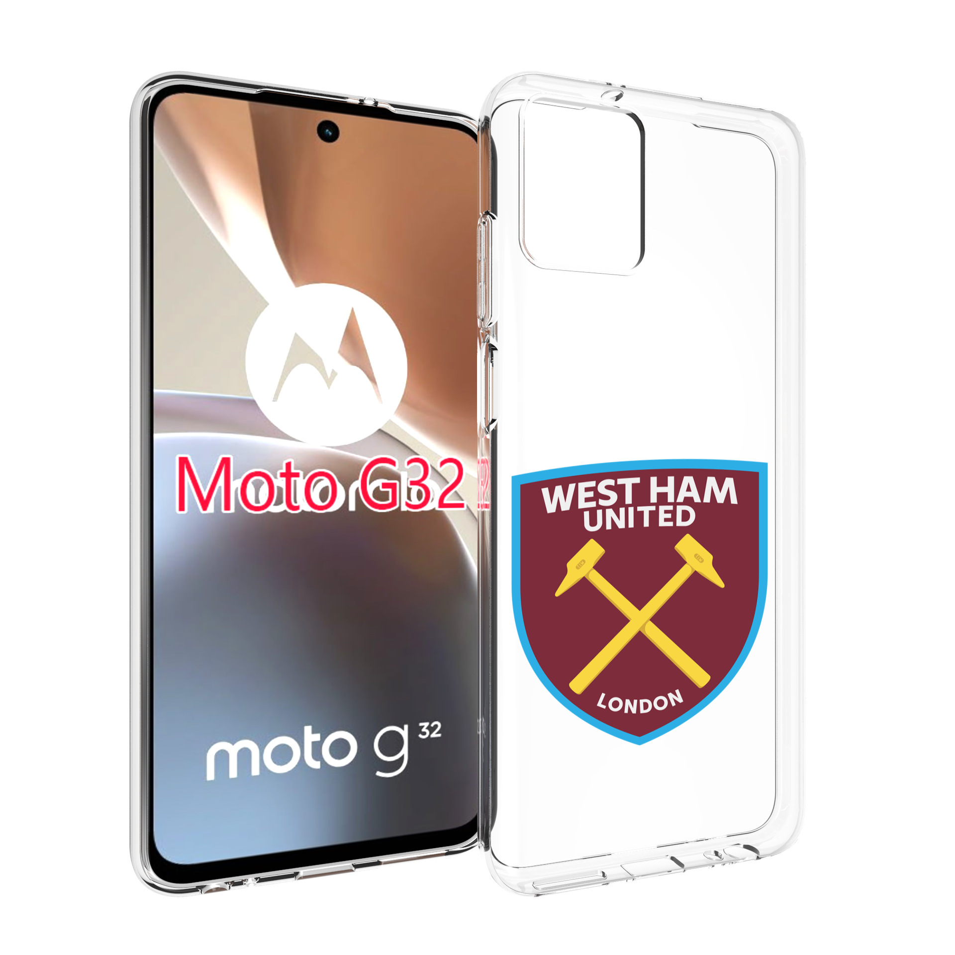 

Чехол MyPads фк-вест-хем-2 для Motorola Moto G32, Прозрачный, Tocco