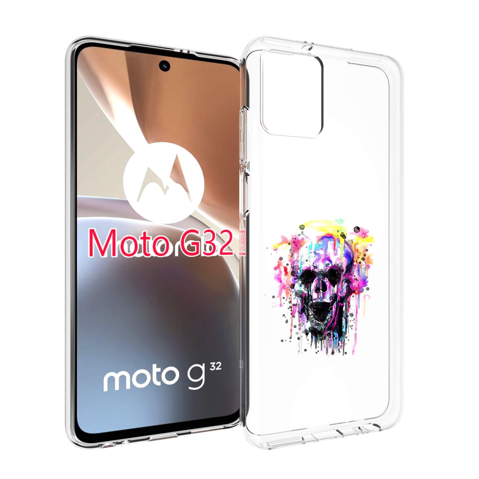 

Чехол MyPads граффити череп для Motorola Moto G32, Прозрачный, Tocco