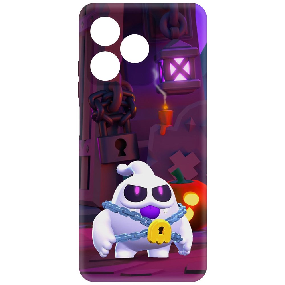 

Чехол-накладка Krutoff Soft Case Brawl Stars - Призрак Скуик для Realme C51 черный