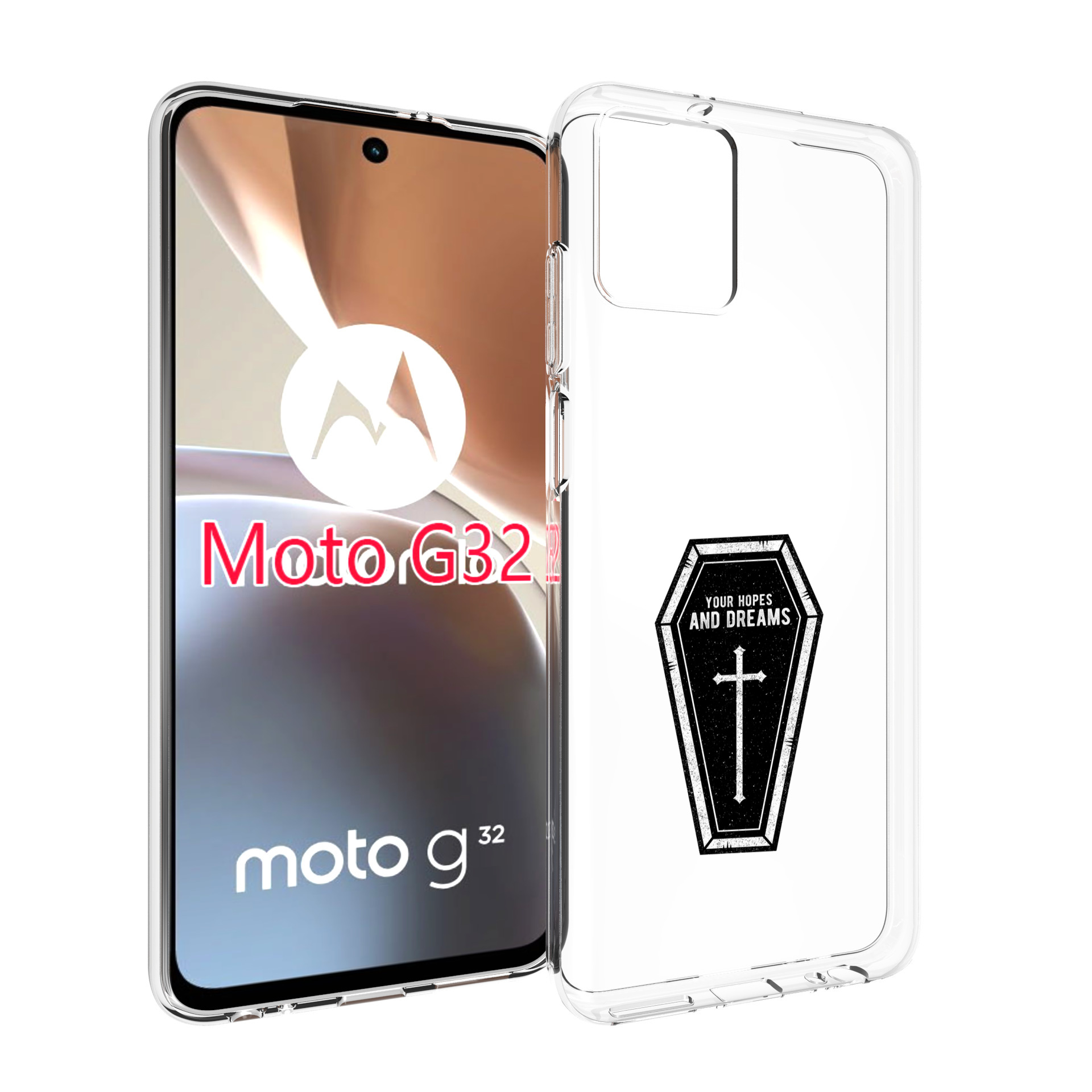 

Чехол MyPads гроб с мечтами для Motorola Moto G32, Прозрачный, Tocco