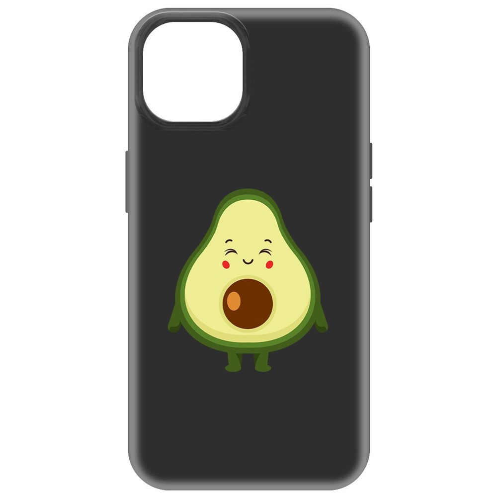 

Чехол-накладка Krutoff Soft Case Авокадо Милый для iPhone 15 черный