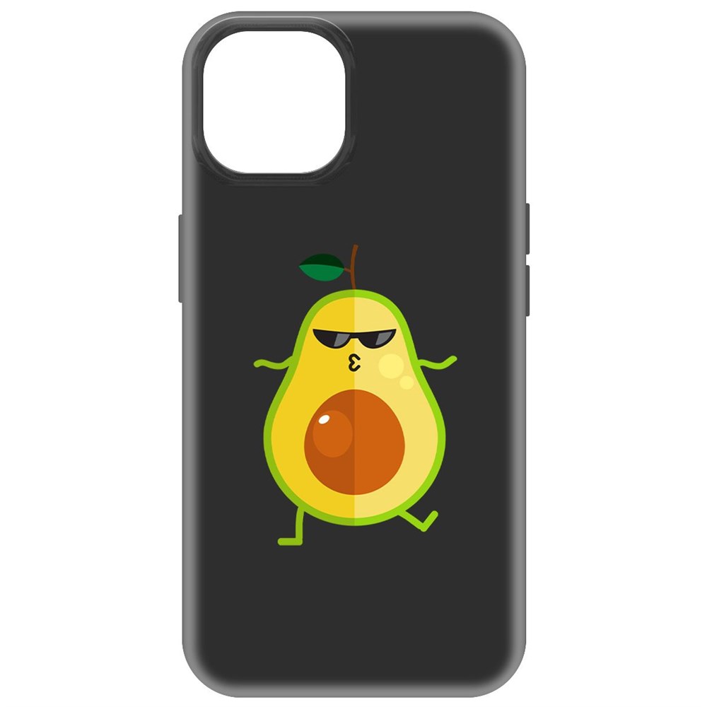 

Чехол-накладка Krutoff Soft Case Авокадо Стильный для iPhone 15 черный