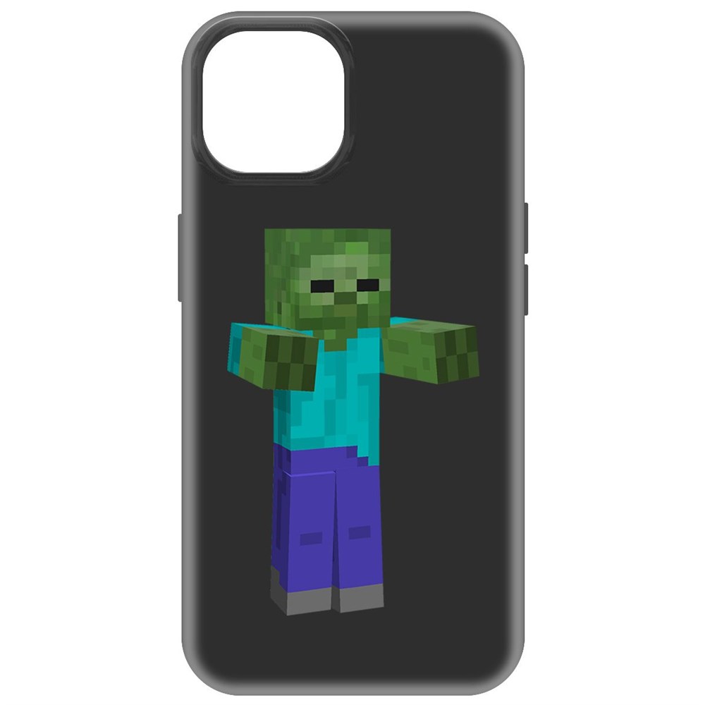 Чехол-накладка Krutoff Soft Case Minecraft-Гигант для iPhone 15 черный