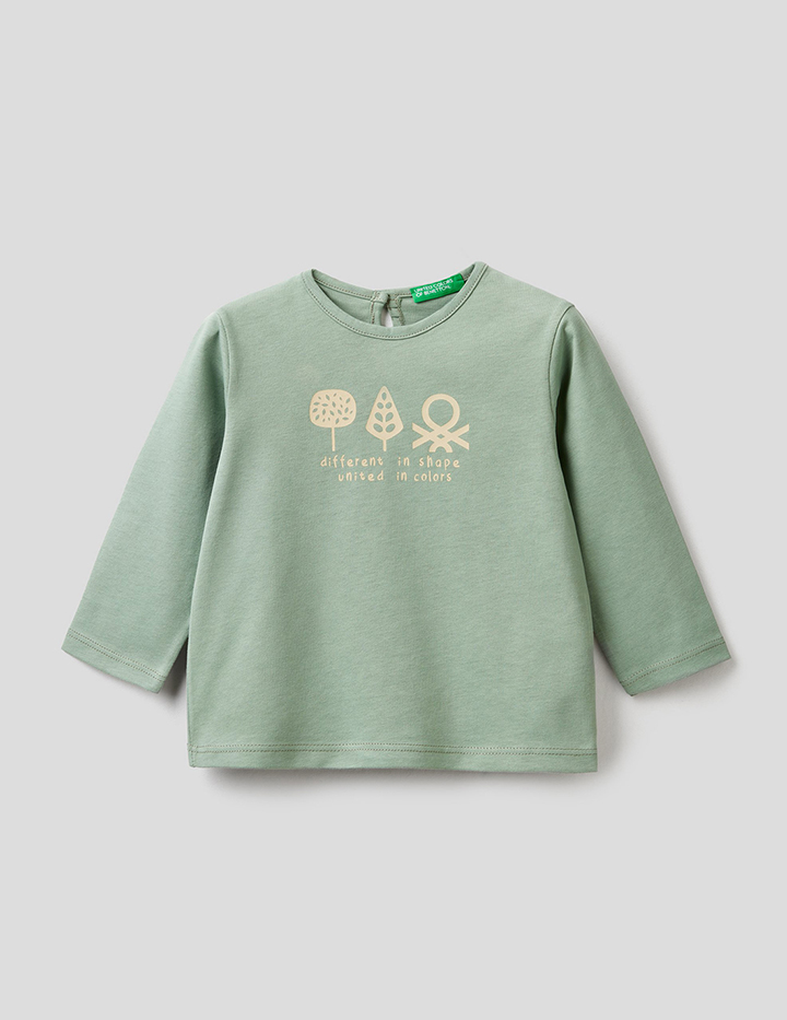 

Футболка для девочек Benetton цв. зеленый р.80, 21A_3ATNC15FI