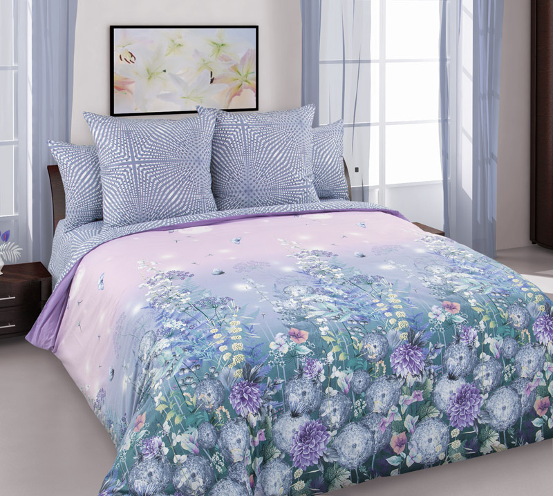 Простыня на резинке 120x200 см, перкаль, борт 25 см Теплый вечер компаньон