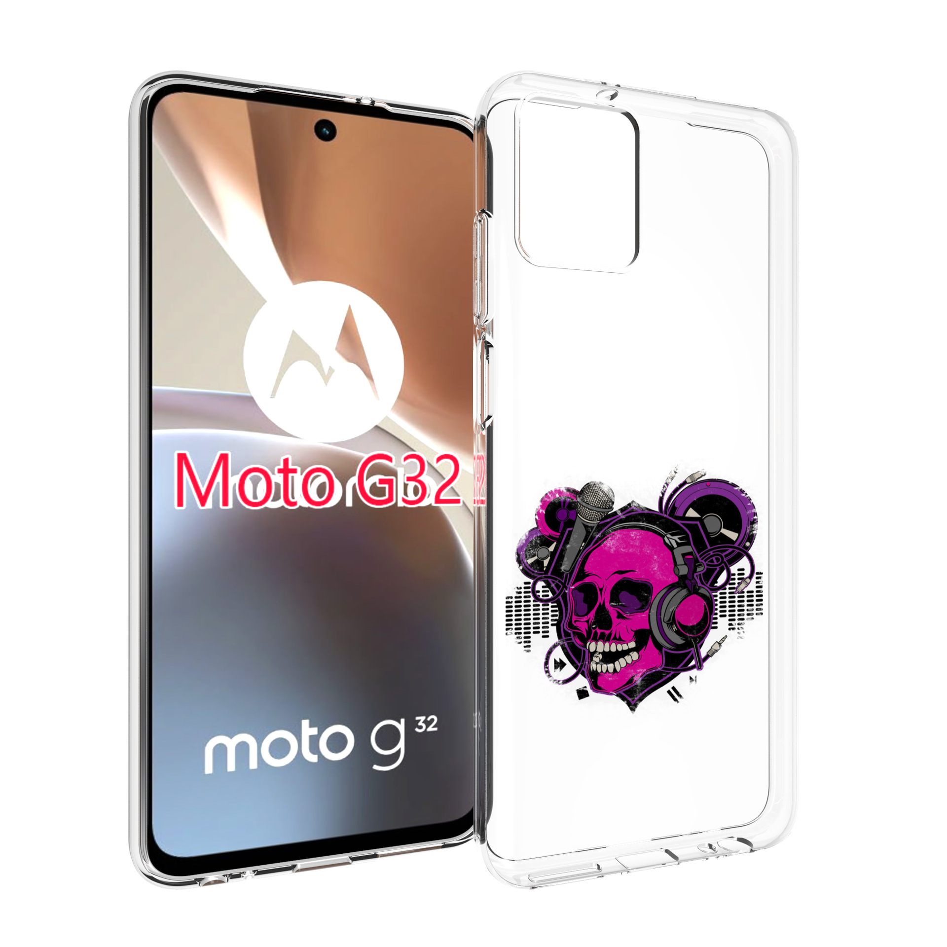 

Чехол MyPads череп 1 для Motorola Moto G32, Прозрачный, Tocco