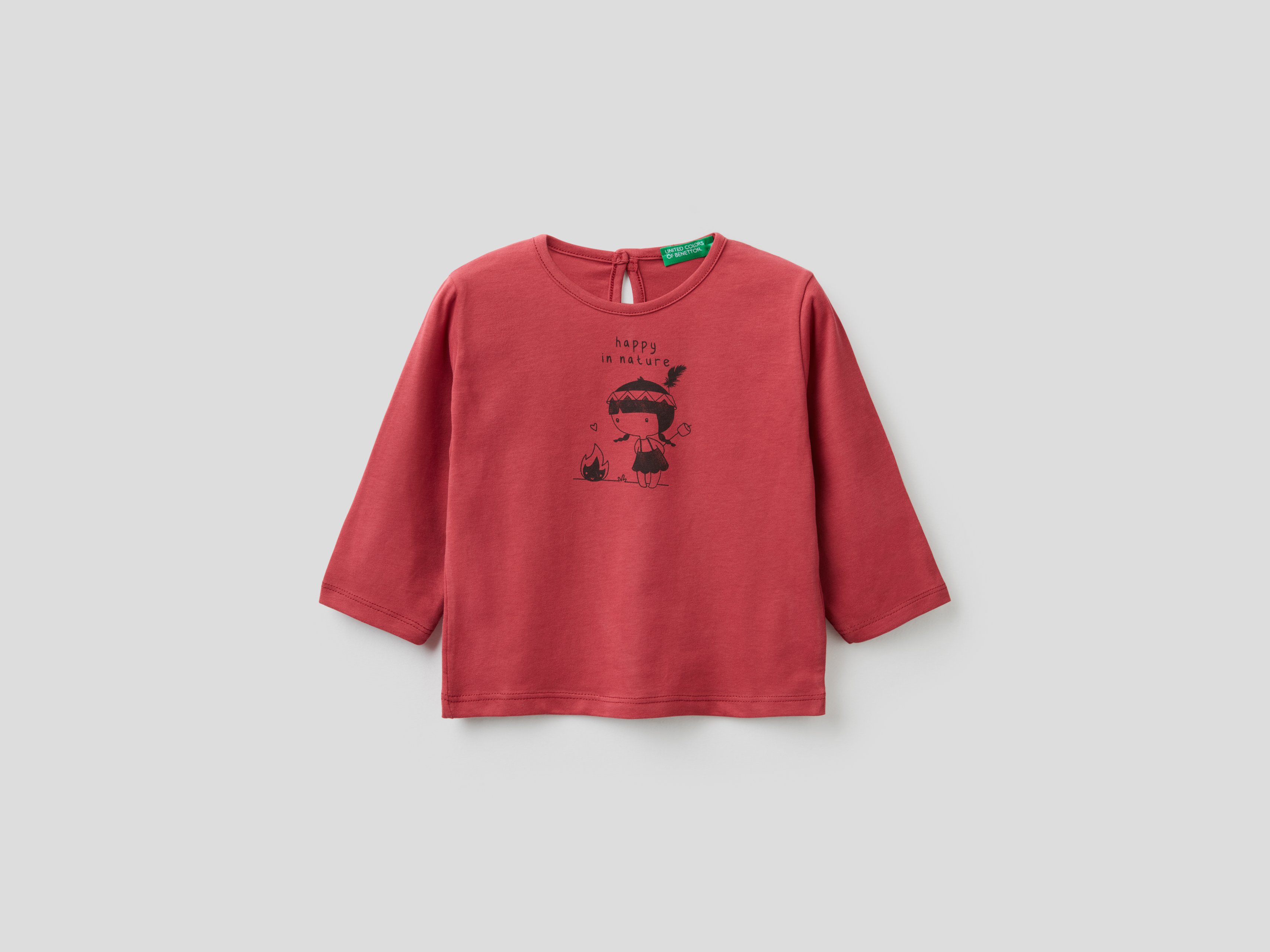 фото Футболка для девочек benetton цв. красный р.86 united colors of benetton