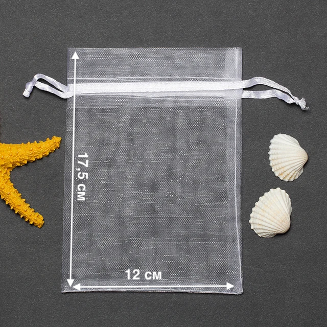 

Набор подарочных мешочков из органзы 12x17.5 см 20 штук цвет белый, Мешочки 12х17.5