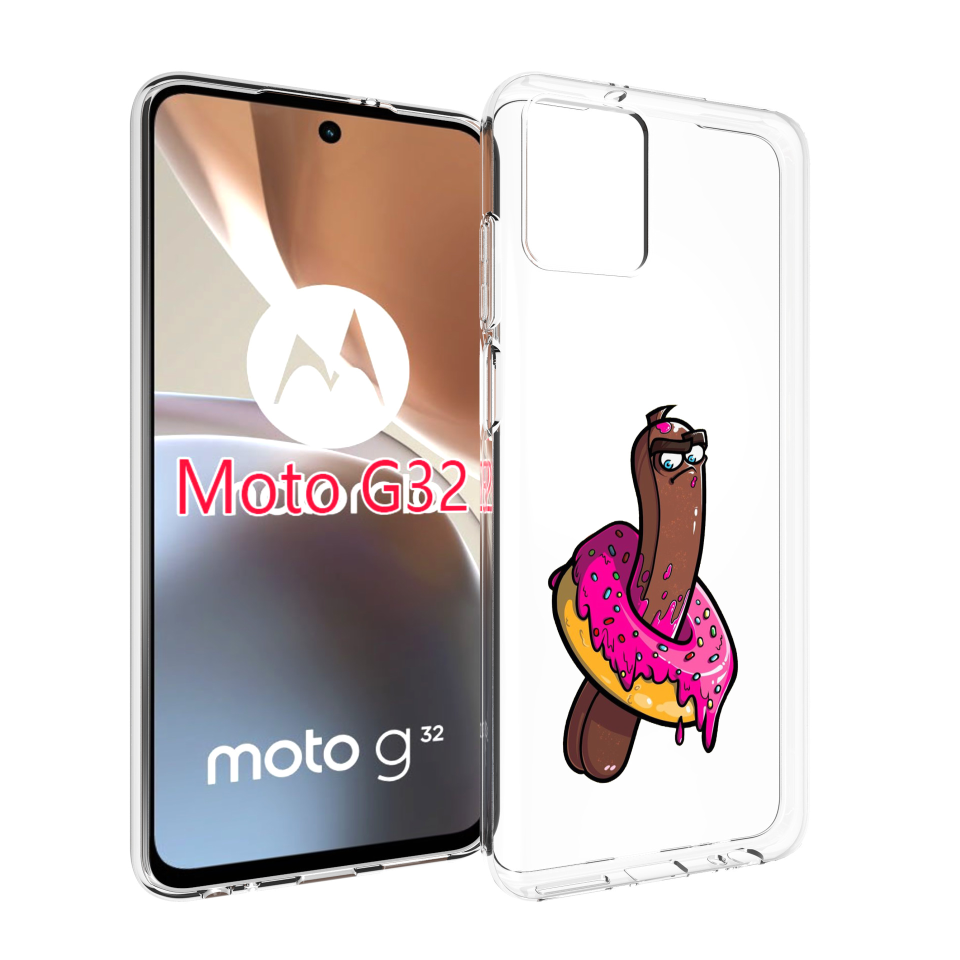 

Чехол MyPads эклер в пончике для Motorola Moto G32, Прозрачный, Tocco