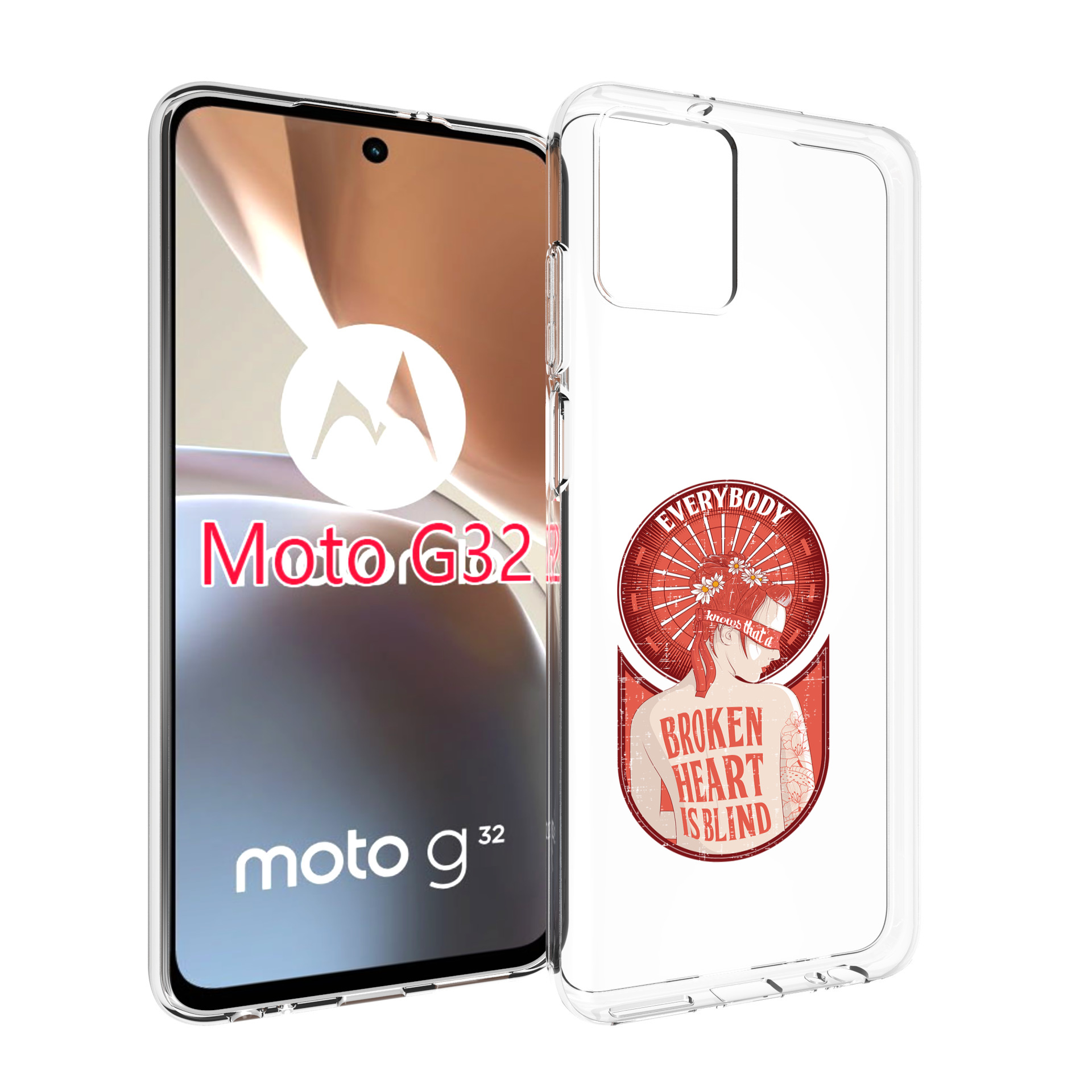

Чехол MyPads девушка разбитое сердце для Motorola Moto G32, Прозрачный, Tocco