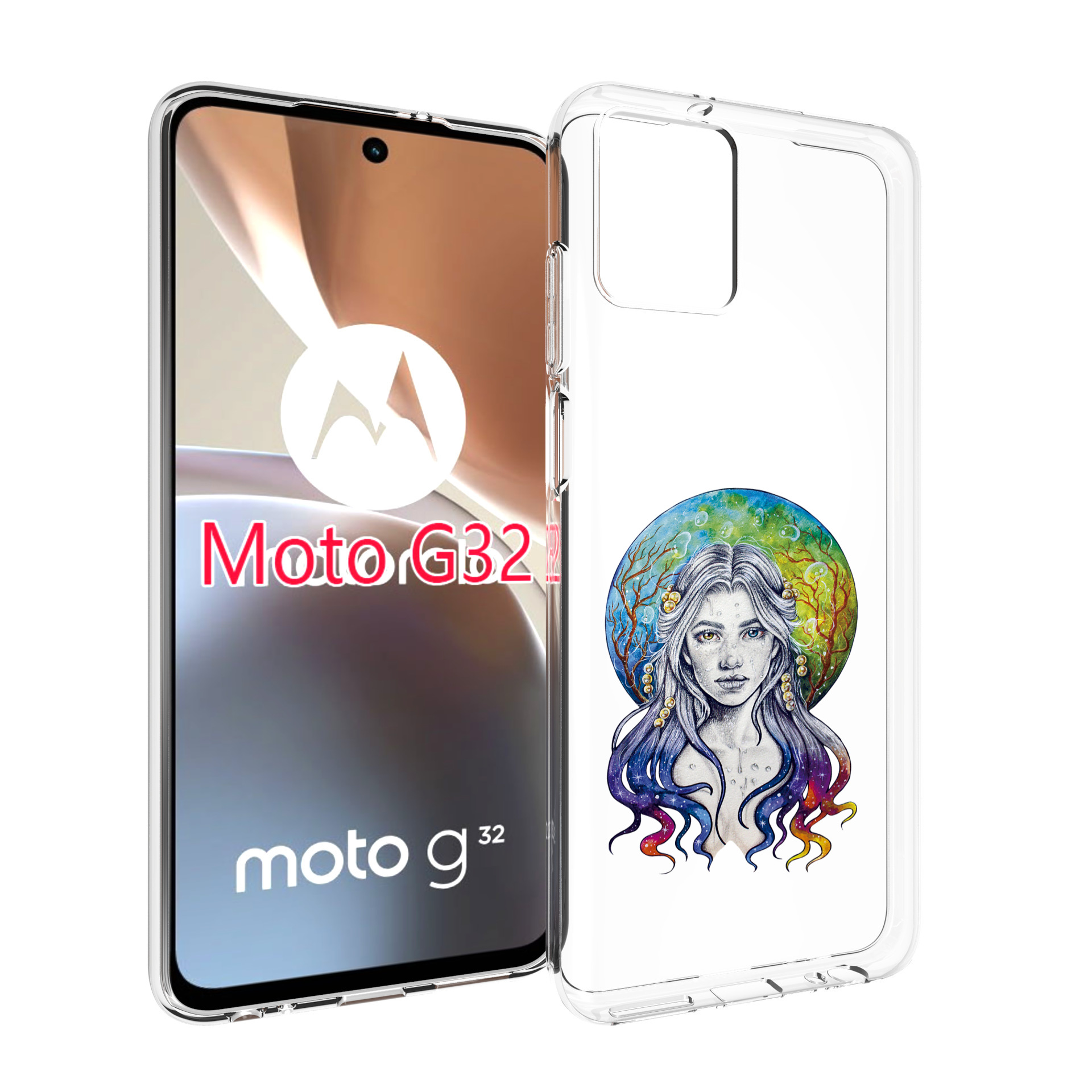 

Чехол MyPads девушка с красивыми волосами для Motorola Moto G32, Прозрачный, Tocco