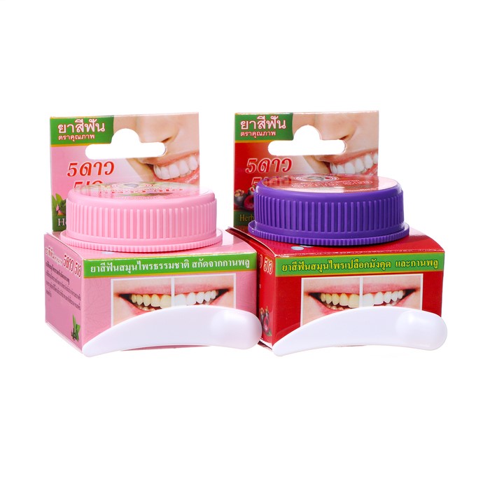 Набор зубных паст 5 Star Cosmetic с гвоздикой 25 г, с экстрактом мангостина 25 г набор зубных паст с фтором curaprox enzycal 1450 ppm 75 мл х 3 шт