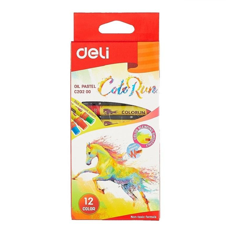 Пастель масляная Deli ColoRun 12цв, EC20200 100058564346 разноцветный