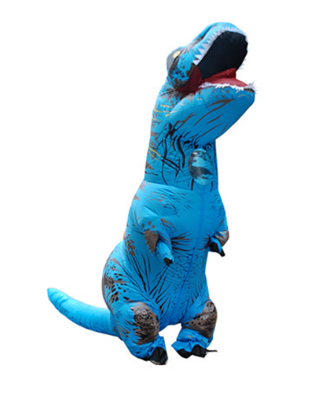 фото Синий надувной костюм динозавра тирекса (t-rex) детский nobrand