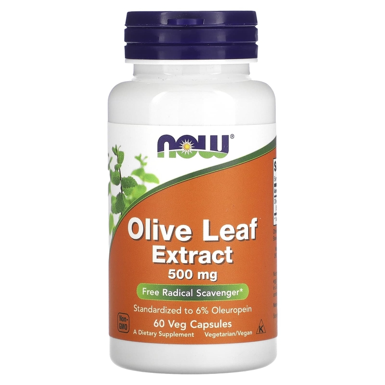 

Экстракт оливковых листьев NOW Olive leaf extract 500мг 60 веганских капсул