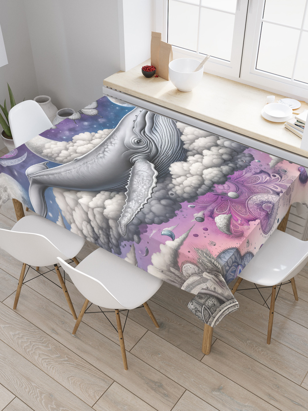 

Скатерть JoyArty Кит в небе 120х145, tc_sd1531_120x145, Серый, Кит в небе