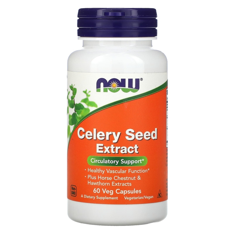 

Экстракт семян сельдерея NOW Celery seed extract 60 веганских капсул