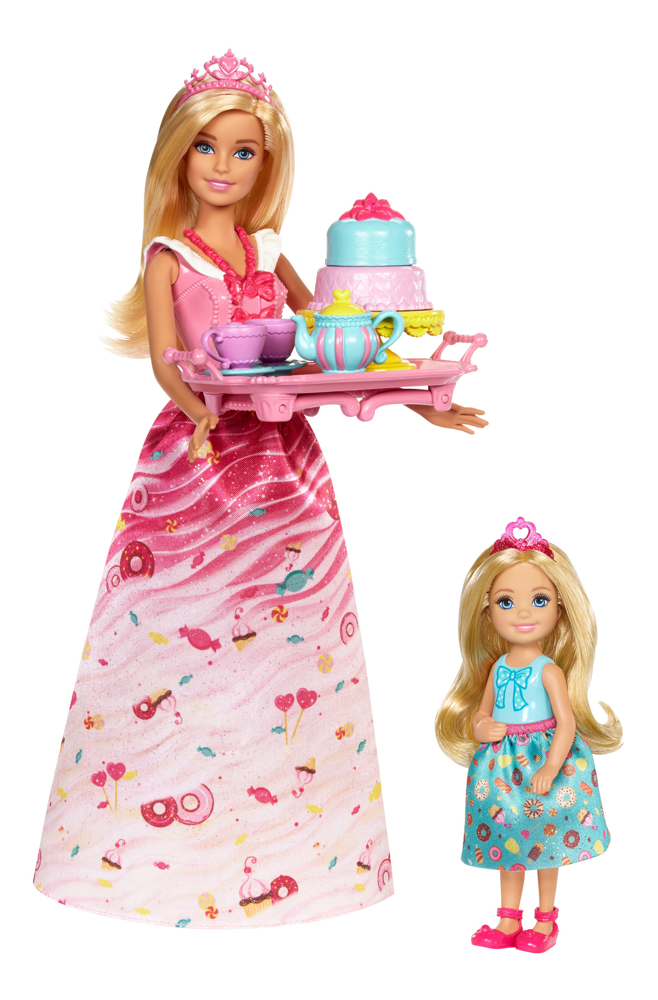 

Куклы Barbie и Челси Чаепитие в сладкограде FDJ19, barbie Dreamtopia Sweetville Princess Tea Party