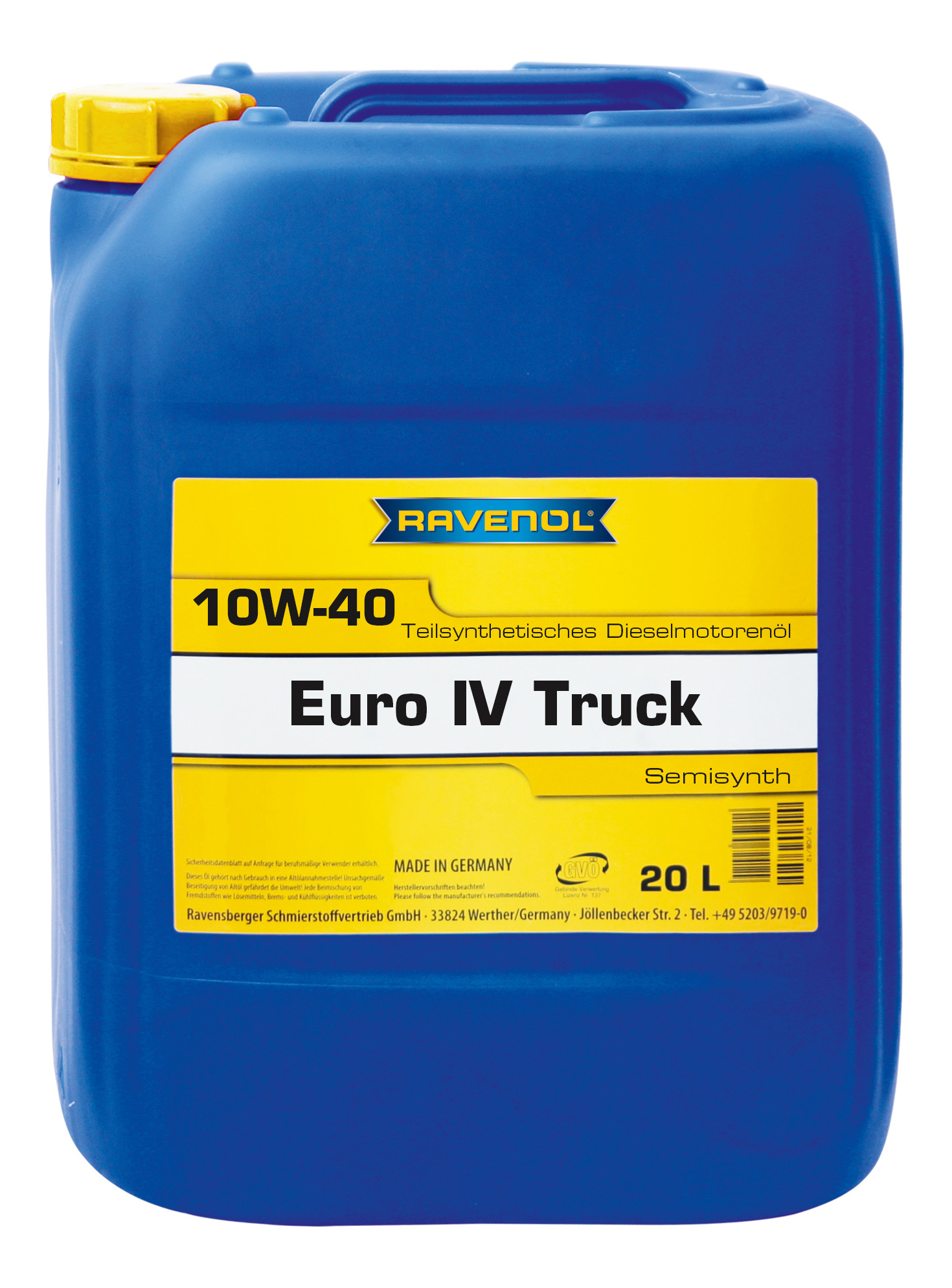 фото Моторное масло ravenol euro iv truck sae 10w-40 20л