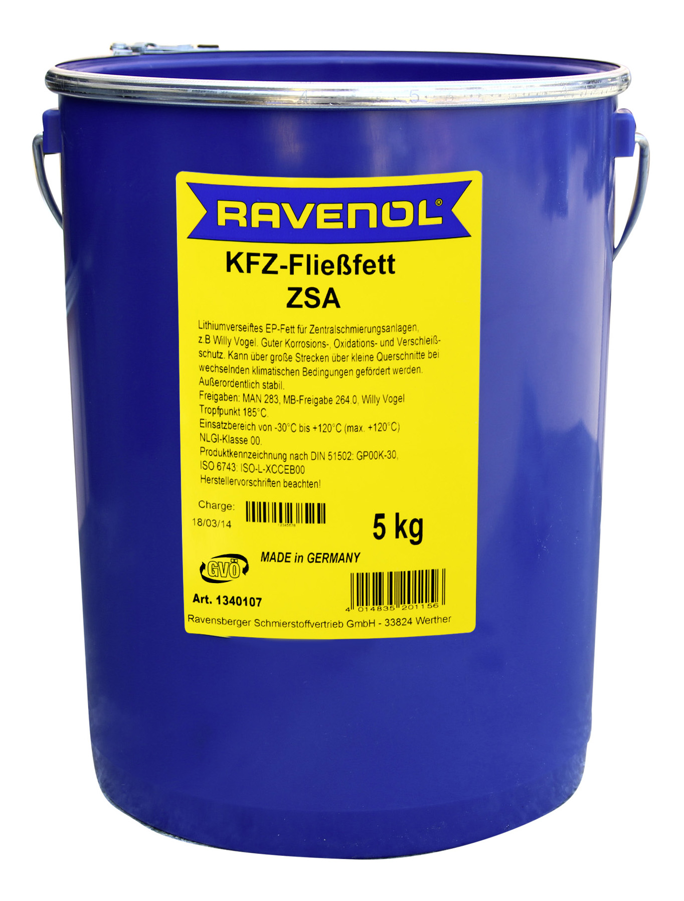 фото Смазка для централиз, систем ravenol kfz-fliessfett zsa 5 кг