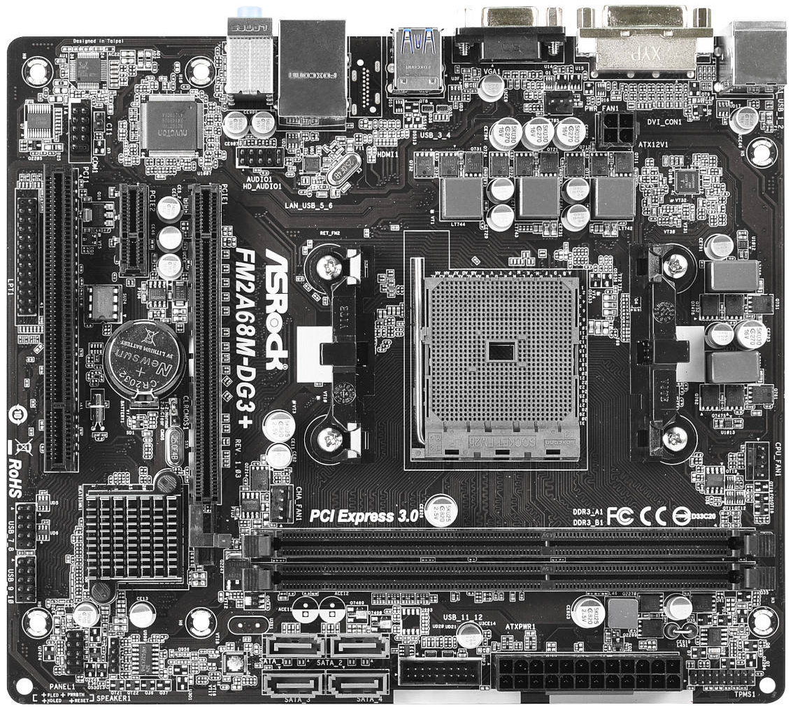 фото Материнская плата asrock fm2a68m-dg3+