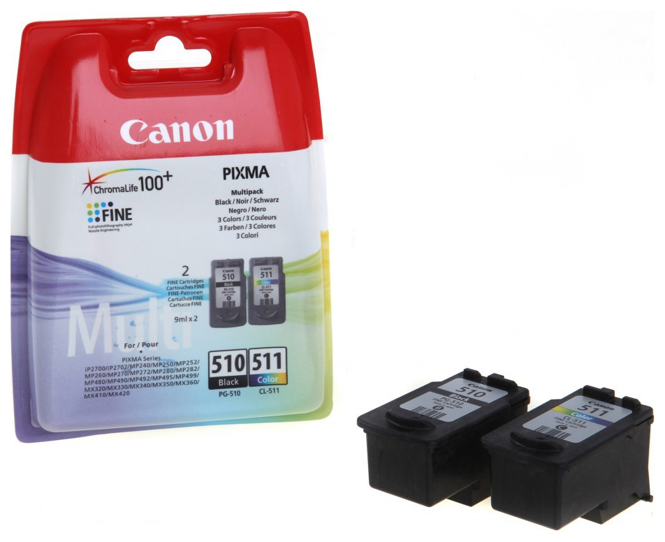 фото Картридж для струйного принтера canon pg-510/cl-511 multipack черный, цветной; оригинал