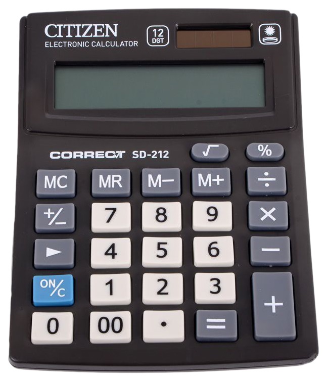 

Калькулятор CiTiZEN Correct SD-212 Черный, SD-212