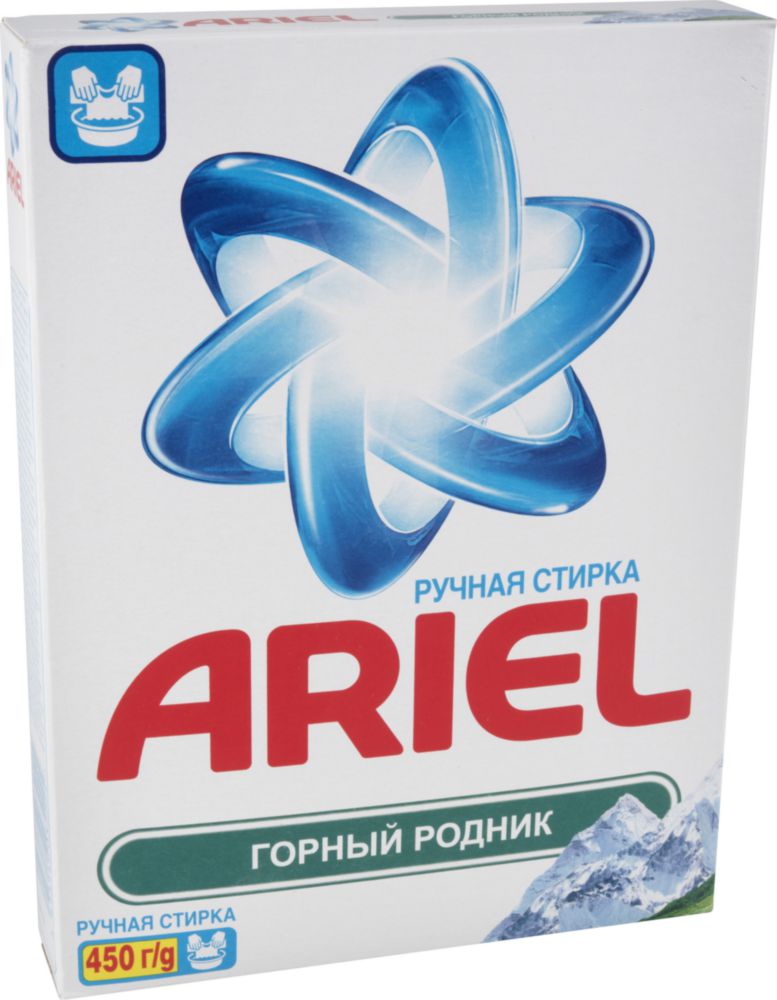 фото Порошок для стирки ariel горный родник ручная стирка 450 г