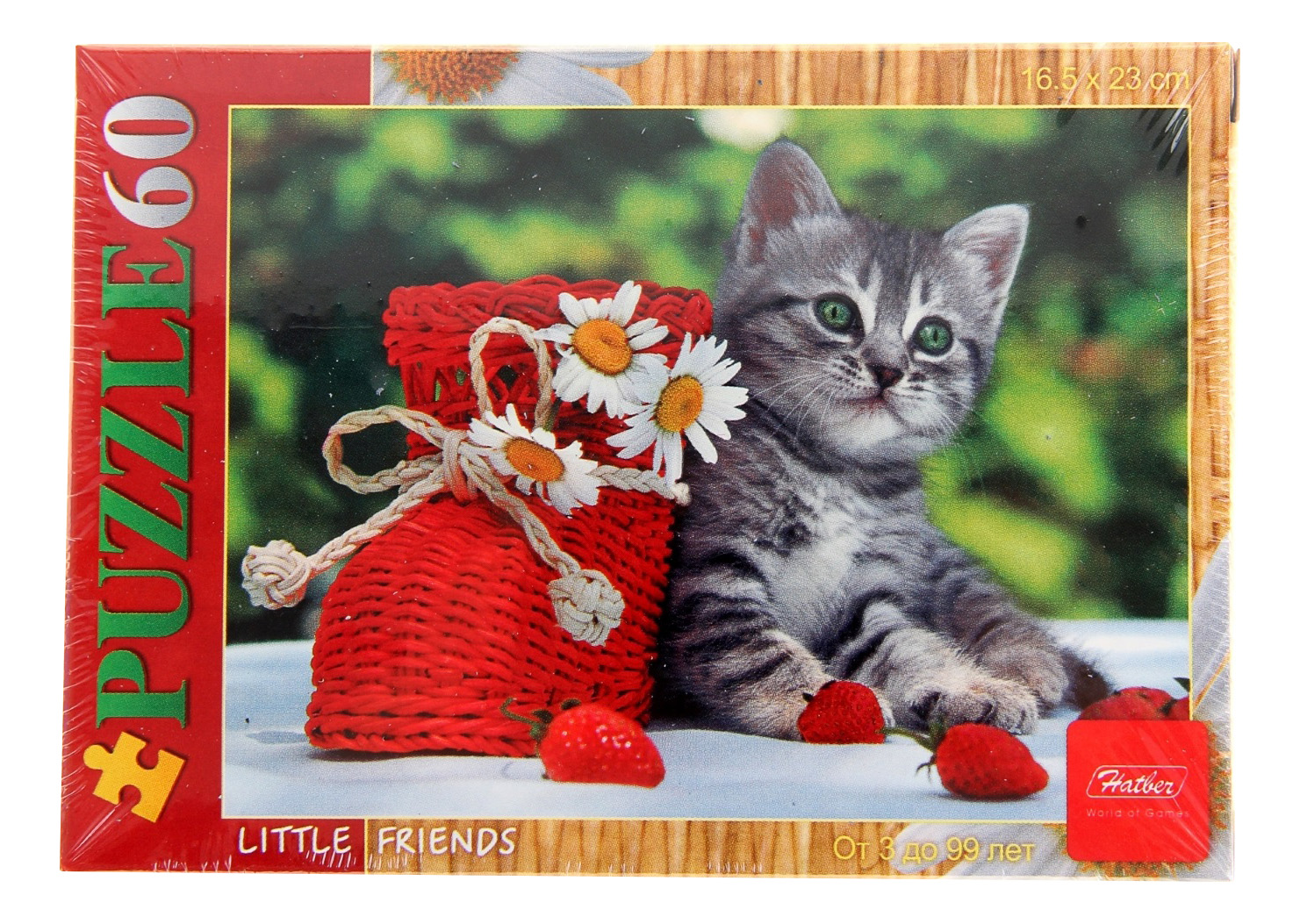

Пазл Hatber 60 деталей, котенок с клубничкой 60 элементов