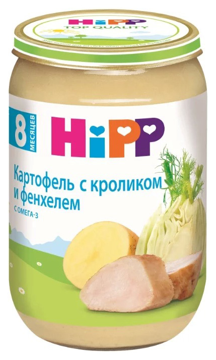 

Пюре мясное Hipp Картофель с кроликом и фенхелем с 8 мес. 220 г, Картофель с кроликом и фенхелем