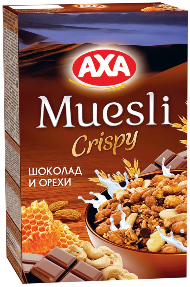 

Мюсли сrispy AXA шоколад и орехи 250 г