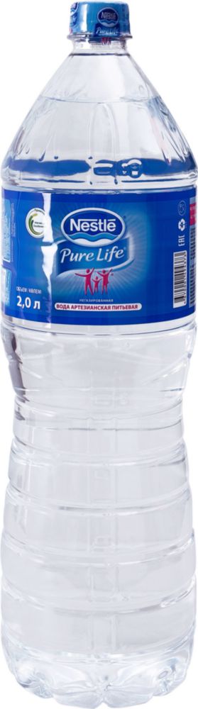 Вода артезианская Nestle pure life негазированная пластик 2 л