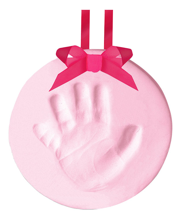 фото Подарок на ленточке пяточка-ладошка (розовый) pearhead