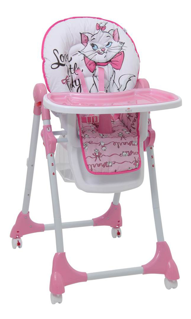 Стульчик для кормления Polini Disney baby 470 Кошка Мари, розовый полка книжная polini kids mirum 3l 600 белый розовый