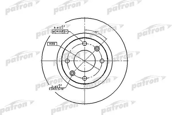 фото Тормозной диск patron pbd1216