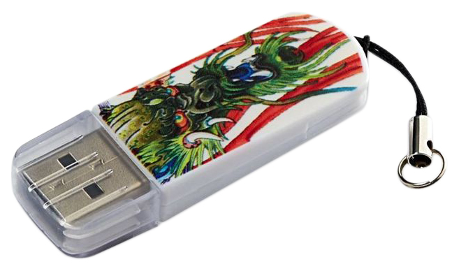 

Флешка Verbatim Mini Tattoo Edition Dragon 8ГБ White, Mini Tattoo Edition Dragon