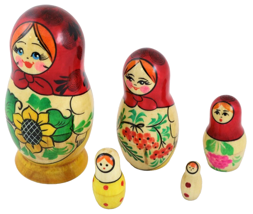 

Деревянные игрушки Десятое королевство Матрешка подсолнухи 5 кукол 2713, Многоцветный