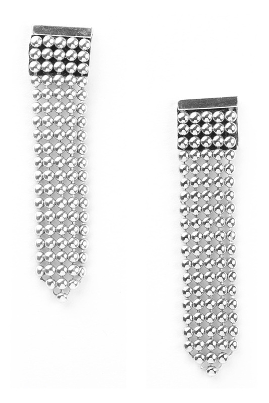 

Серьги женские ORI TAO OT-12-29175 серебристые/черные, OT-12-29175