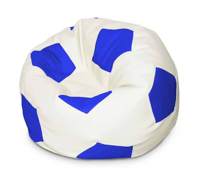 фото Кресло-мешок папа пуф мяч xl, сине-белый