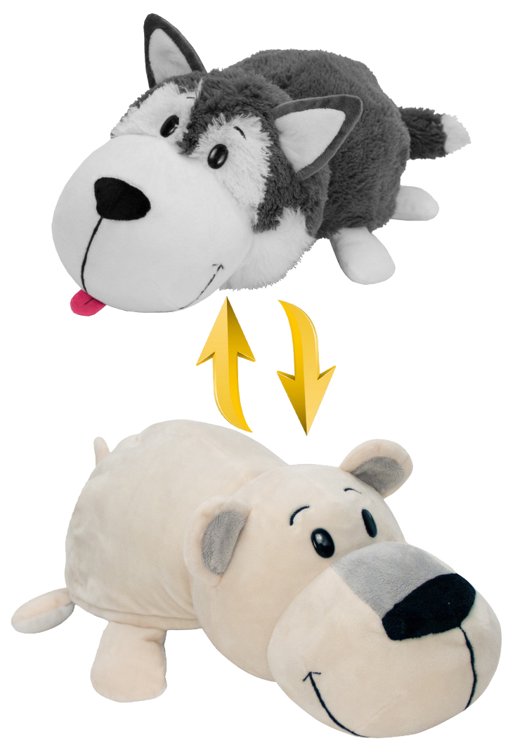 

Игрушка-вывернушка 1 TOY Хаски-Белый полярный медведь 40 см