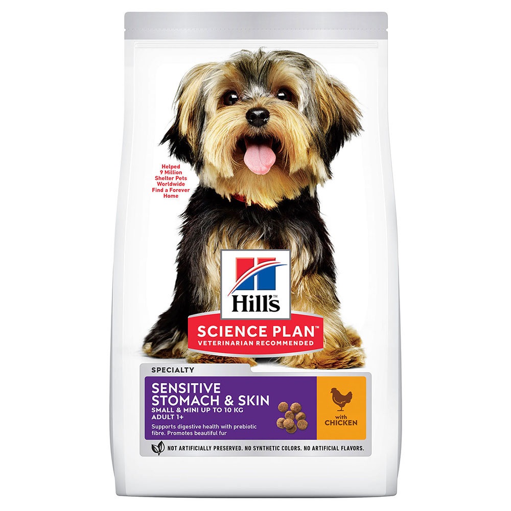 Сухой корм для собак Hill's Science Plan Sensitive Stomach&Skin Small&Mini, курица, 1,5кг
