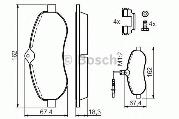 

Комплект тормозных колодок BOSCH 0986494163