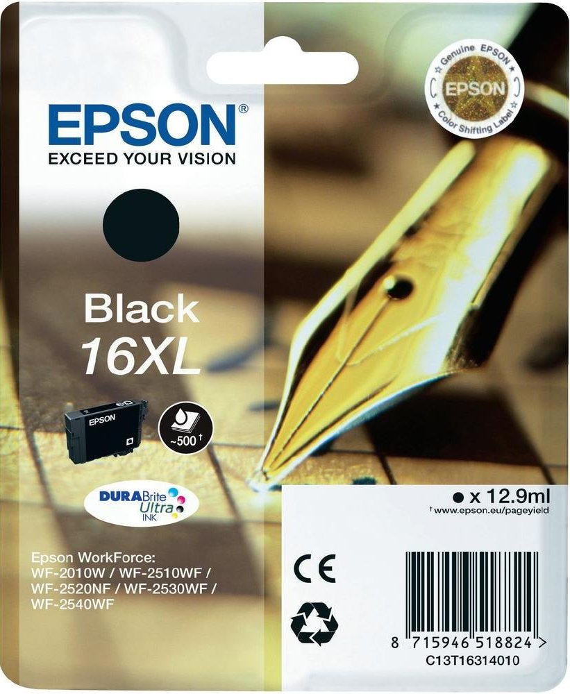 фото Картридж для струйного принтера epson c13t16314010, черный, оригинал